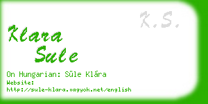 klara sule business card