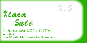 klara sule business card